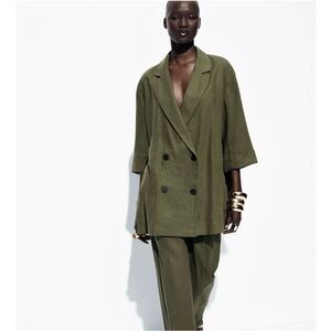 NWT Zara Linen Blazer Set